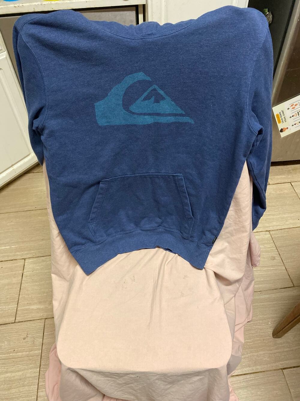 Blue Quicksilver Pull-Over Hoodie Size Large